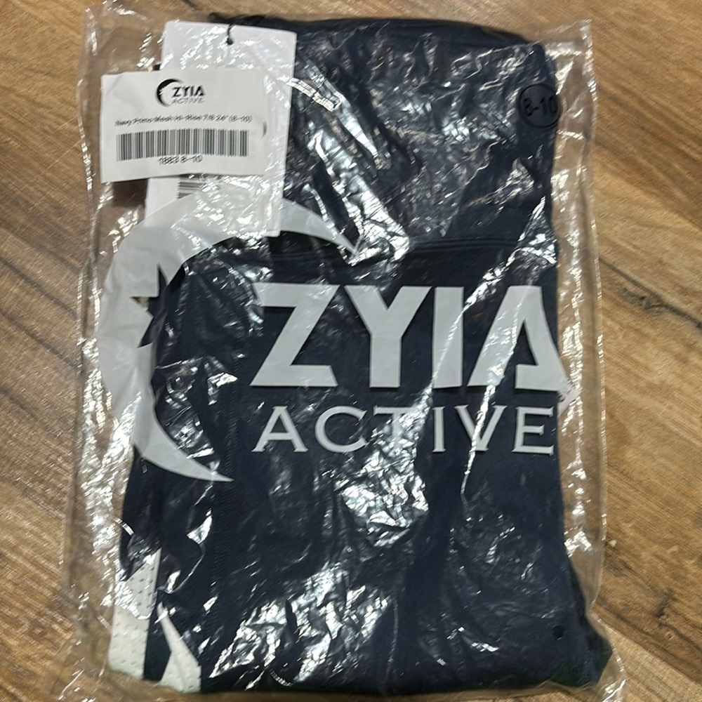 Zyia active Primo leggings pants navy blue white women’s 8-10